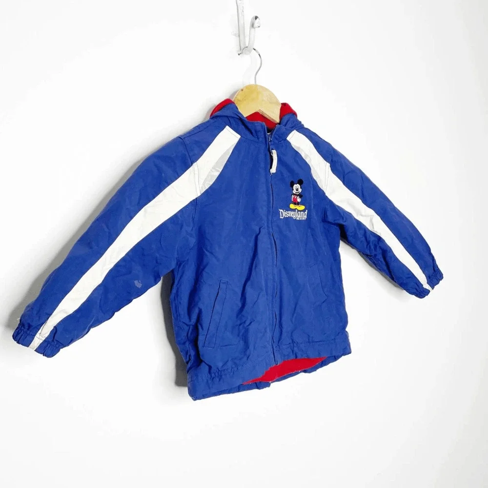 Disney Disneyland Fleece windbreaker hooded jacket hooded Mickey mouse XS 4-5